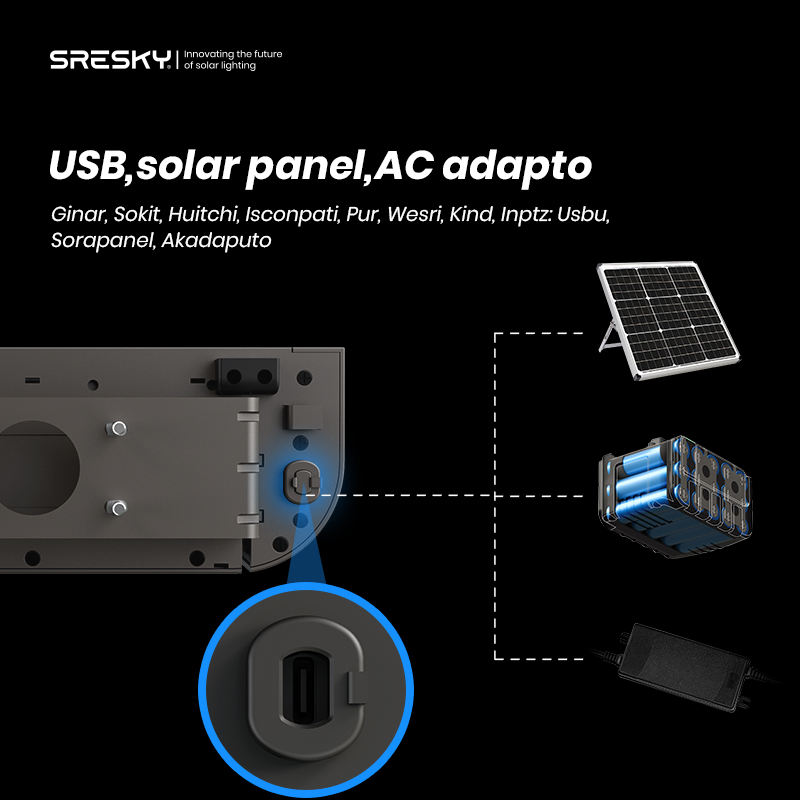 SRESKY SSL-53 Smart Road Solar Light - Outdoor LED Street Light with Pole | Farola Solar